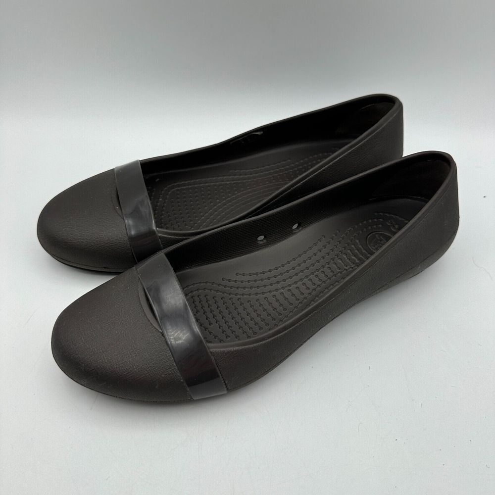 Crocs Brynn Ballet Flats Womens 9 Espresso Brown Waterproof Slip Resistant